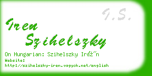 iren szihelszky business card
